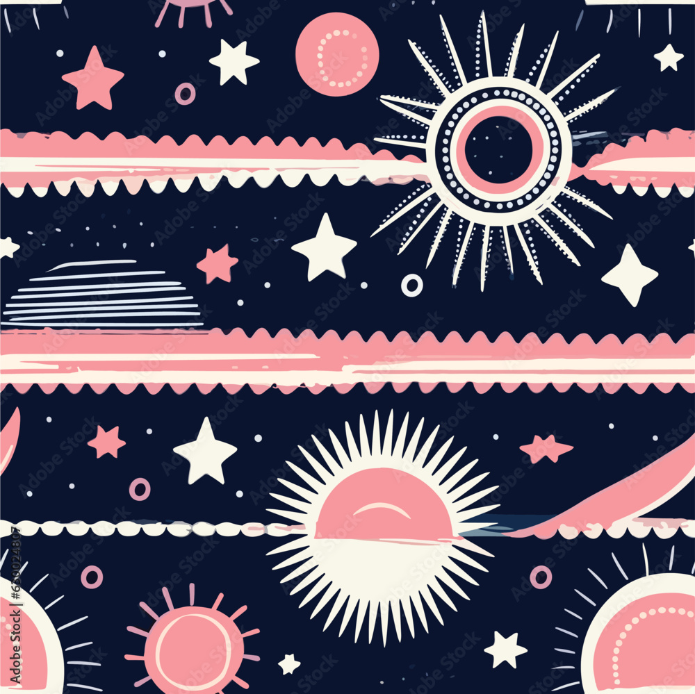 Wall mural seamless colorful galaxy pattern. seamless pattern of galaxy in colorful style. add color to your di