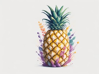 Water color pineapple illustration