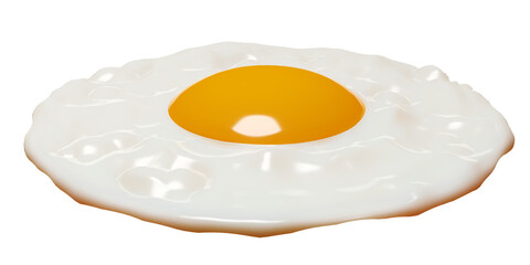 a 3d illustration of sunny-side up egg, fried egg