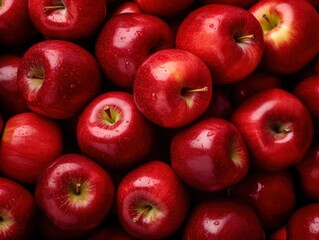 Fototapeta na wymiar Photo fresh ripe red apples as background top view of natural apples 