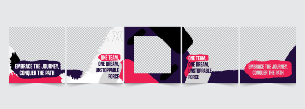 Sports edition instagram carousel template, gym categorized carousel design, vector illustration eps 10