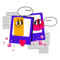 Doodles. Chat, messaging, texting. Photo exchange, communication. Concept of Social networks. Dialogue or conversation. Abstract cute geometric elements. Vector illustration