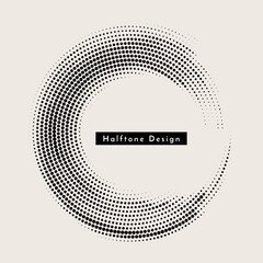 Abstract circular halftone design decorative background