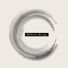 Abstract circular halftone design decorative background