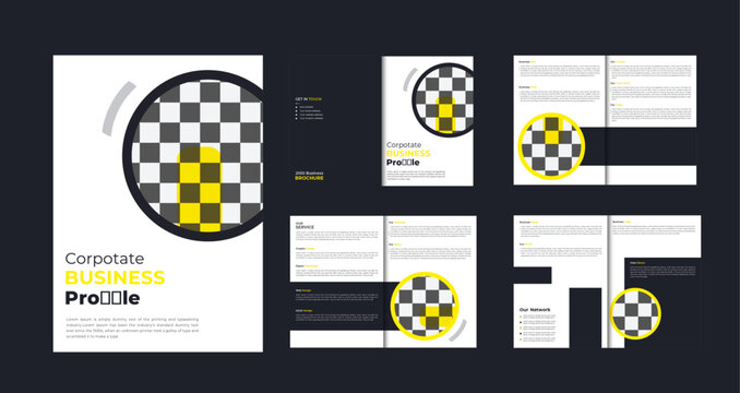 Brochure vector background design. Creative unique business  bifold brochure template design.