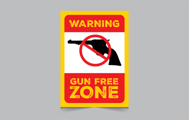 Gun free zone sign templates, vector illustration eps 10
