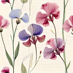 AI-generated watercolor flowers on a neutral background