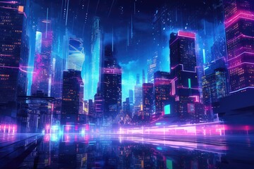 Futuristic Cityscape immersed in advanced Technology Generative Ai