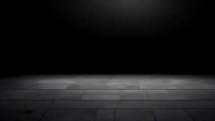 Fototapeta premium Dark Floor Background Black Empty Space for display your products, black Concrete Surface Ground Texture