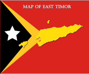 map of east timor with flag background