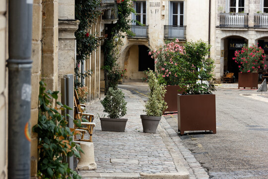 detailed view of french city Bazas at summer time