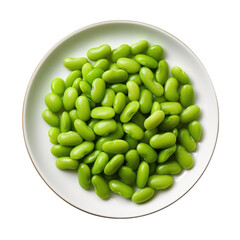 Fototapeta na wymiar Plate of Lima Beans Isolated on a Transparent Background