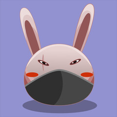 ninja rabbit expression illustration