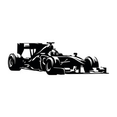 formula racing car isolated silhouette