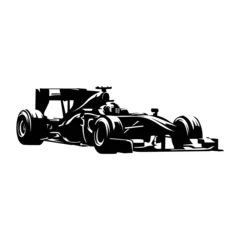 Schilderijen op glas formula racing car isolated silhouette © ERICK