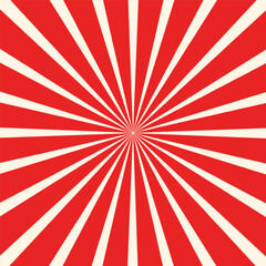 Red and white sunburst vector background design