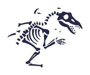 Black Bones Fossils Silhouette Obtained by Digging Vector Illustration © topvectors