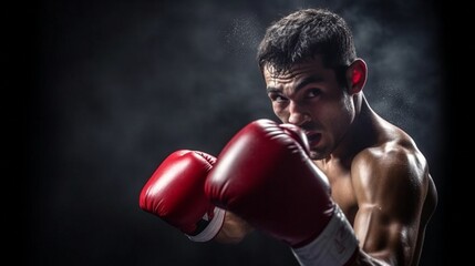 Male Boxer Punching Athlete