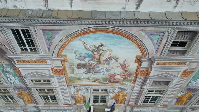 Beautiful Building in Genua, Italy. Made in July 2023 in 4K