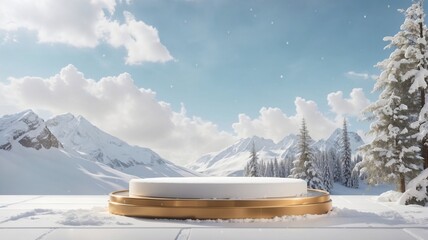 podium for product displayed