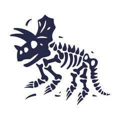 Black Bones Fossils Silhouette Obtained by Digging Vector Illustration