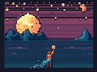 pixel art night