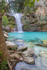 Fototapeta na wymiar Beautiful and Colorfull Santa Barbara Brazilian Waterfall