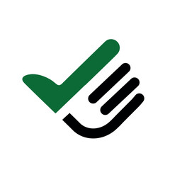 check mark hand symbol vector
