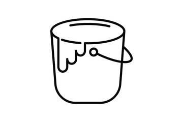 Paint Bucket icon. icon related to painting. line icon style. Simple vector design editable