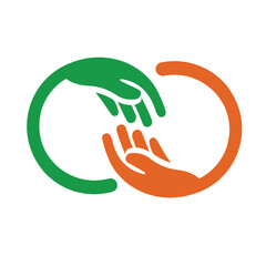 hand care logo design template. hand care vector icon illustration
