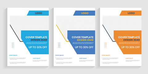 Best a4 brochure cover vector portfolio template, modern presentation style annual report abstract background, corporate identity brochure set mockup editable bundle