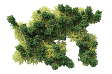 Obraz premium Green landscape isolated on transparent background. 3d rendering - illustration