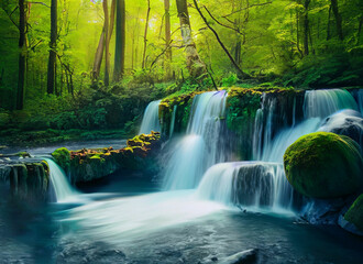 Obraz premium waterfall in the forest