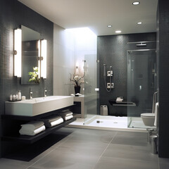 bathroom interior with bathtub