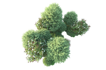 Green landscape isolated on transparent background. 3d rendering - illustration