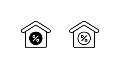 Discounted House icon design with white background stock illustration