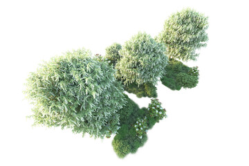 Obraz premium Green landscape isolated on transparent background. 3d rendering - illustration