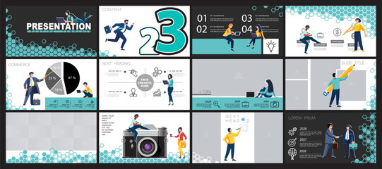 Infographics. Business team plans business presentation, financial success, powerpoint, launch of new project. Design template elements, background, set. A team of people creates a business, teamwork
