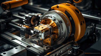 Fototapeta premium Precision in Motion: CNC Turning Machine Revealed. Generative AI