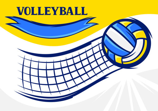 Background with volleyball items. Sport club illustration.