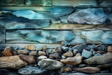 stone wall background, stone texture, wooden texture, sea colors