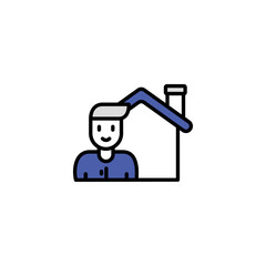 Realestate Agent icon design with white background stock illustration