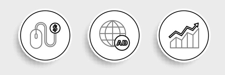 Set line Financial growth increase, Advertising and icon. Vector