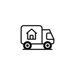 Moving Truck icon design with white background stock illustration