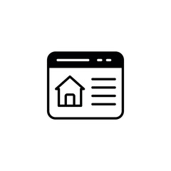 Home Website icon design with white background stock illustration