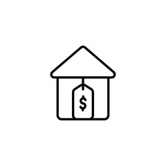 Home Worth icon design with white background stock illustration