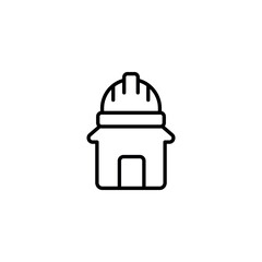 Home under construction icon design with white background stock illustration