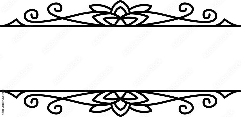 Aufkleber abstract text frames with black thin line. png with transparent background.