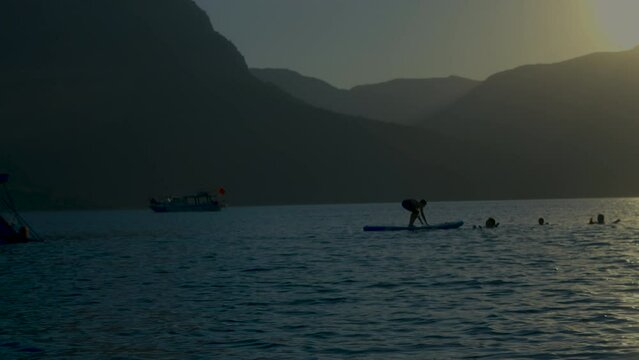 landscape at sunset over lake