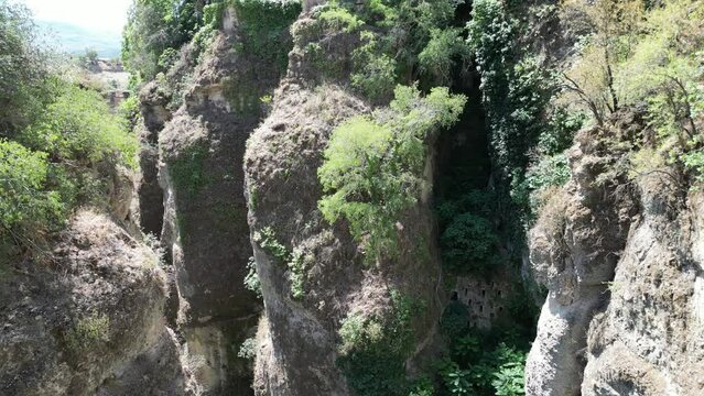 Bridge Ronda Drone View in Ronda, Spain. Made in July 2023 with in 4K.